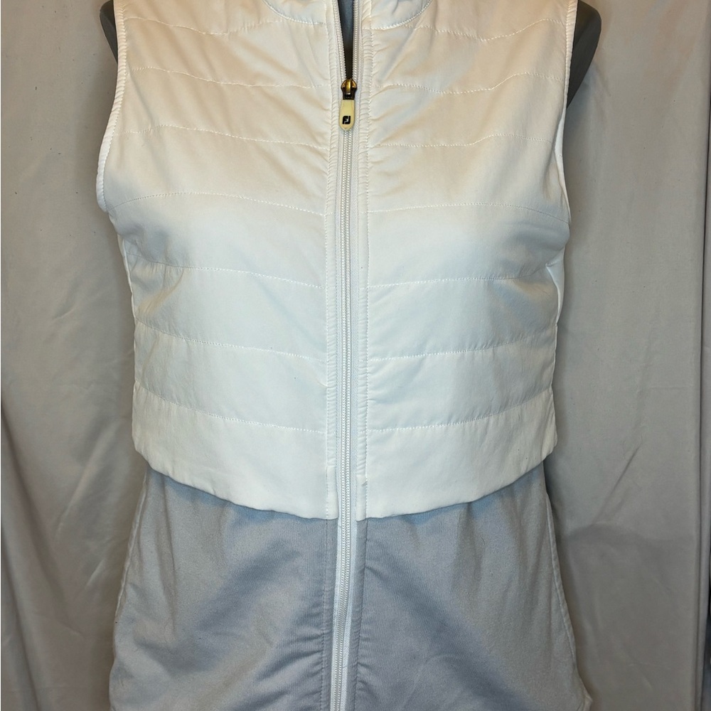 Foot joy Golf Vest White Quilted Vest full zip Nylon